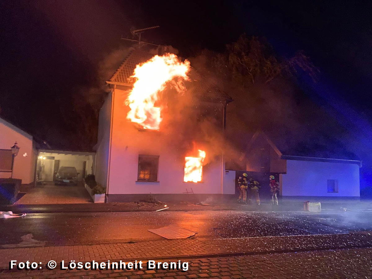 Wohnhaus in Vollbrand